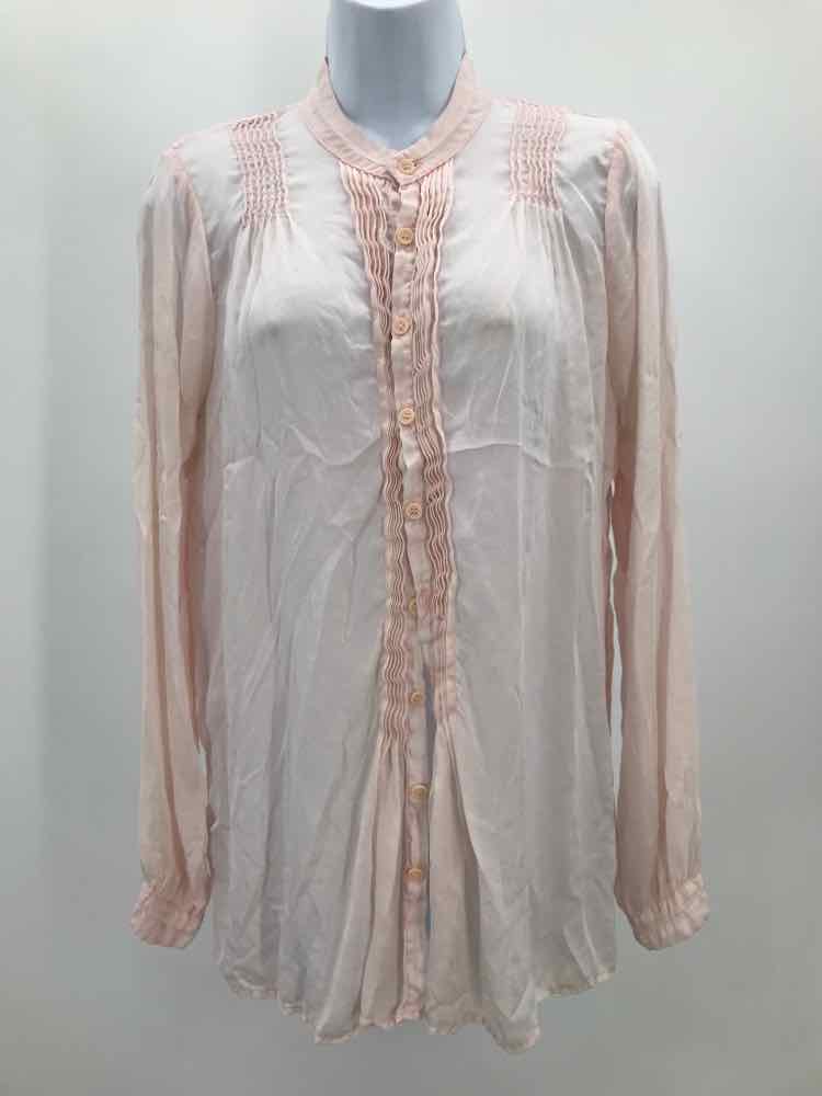 CP Shades Pink Size XS Silk Pleated Button Down