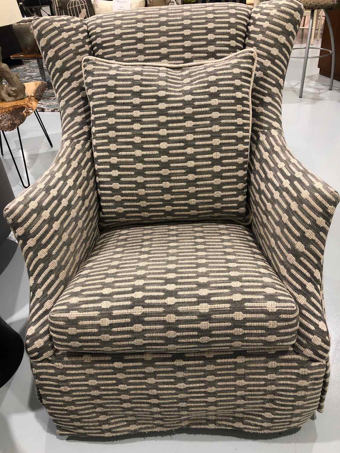 CR Lane Grey Fabric Living Room Swivel Rocker Chair