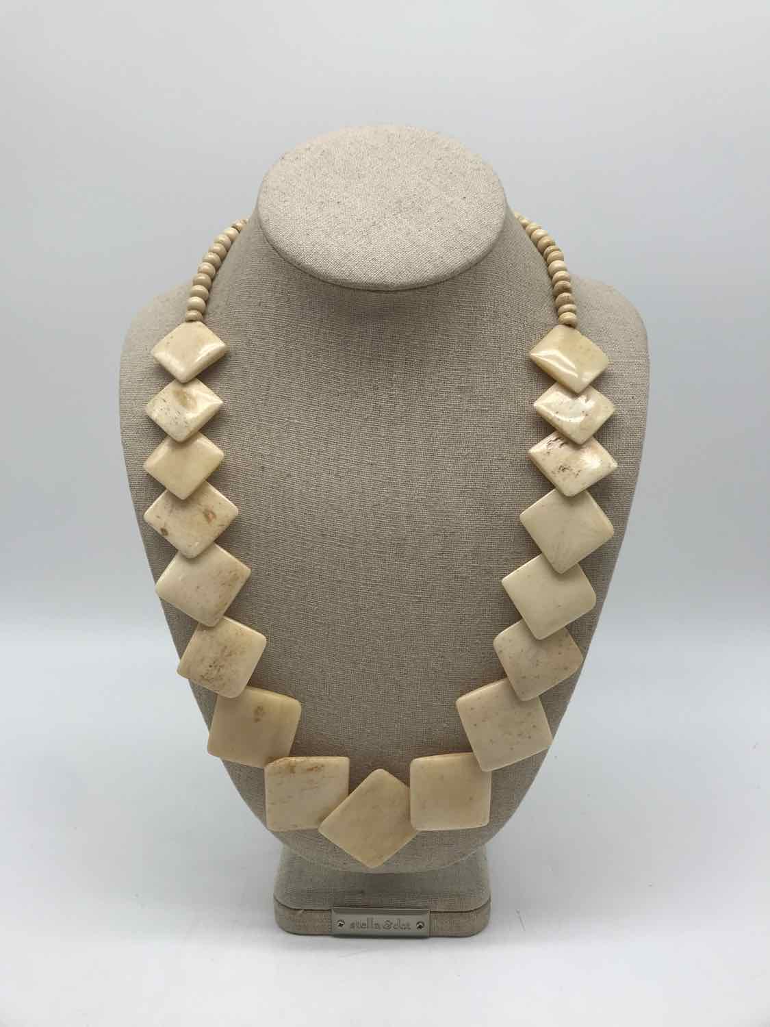 Cream Stone Beaded Necklace