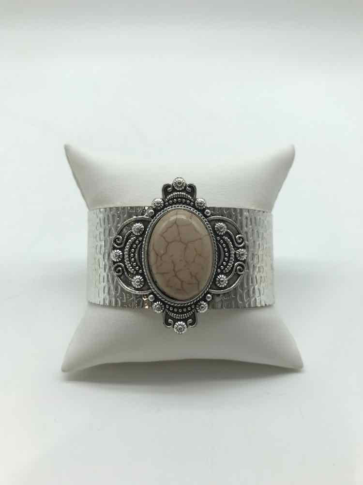 Cream Stone Cuff Bracelet