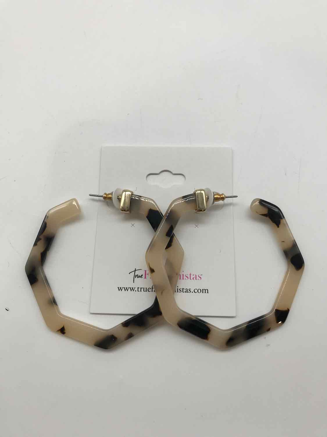 Cream Tortoise Hoop Earring