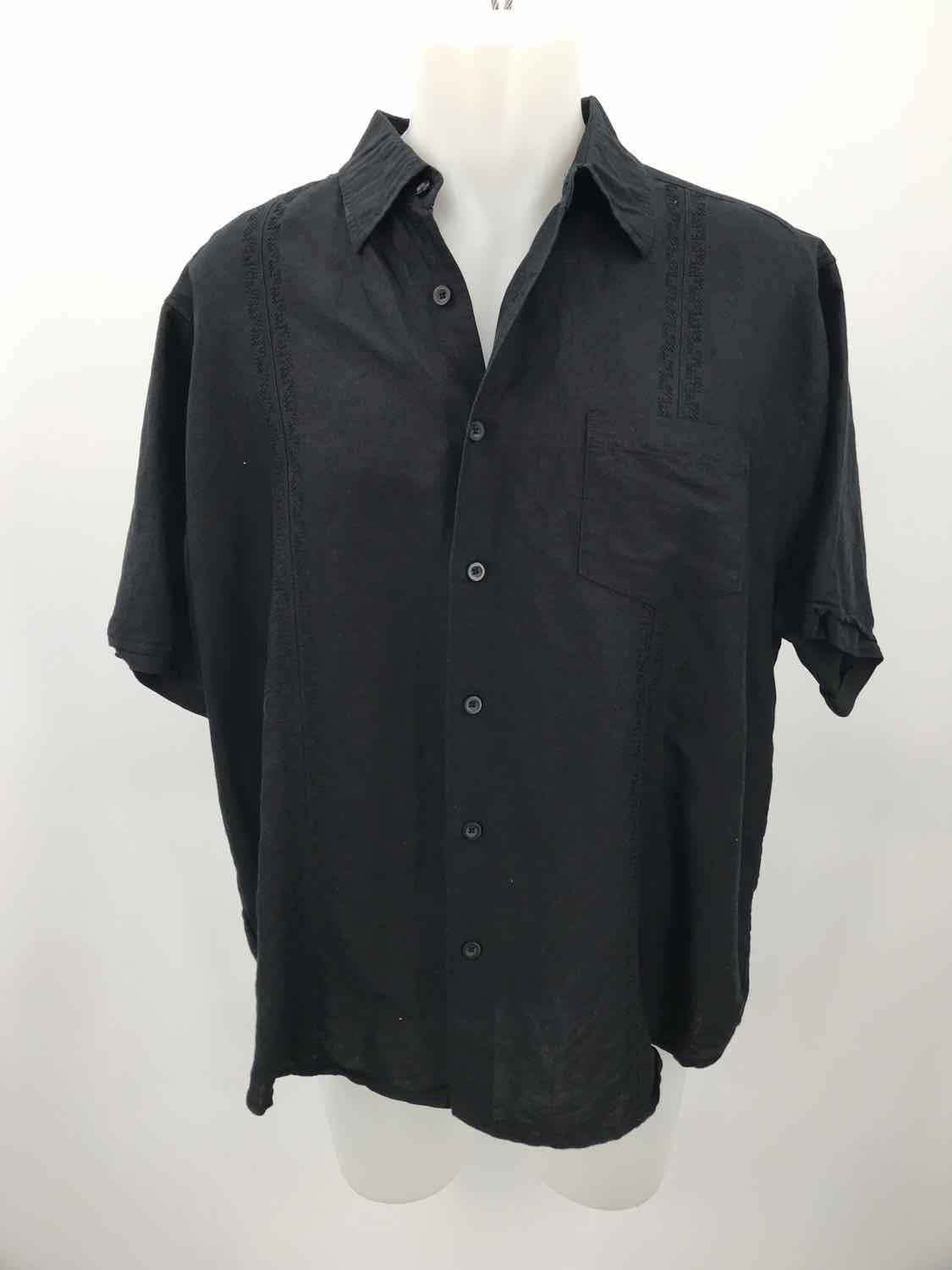 Cubavera Black XXL Button Down Men's Short Sleeve Shirt