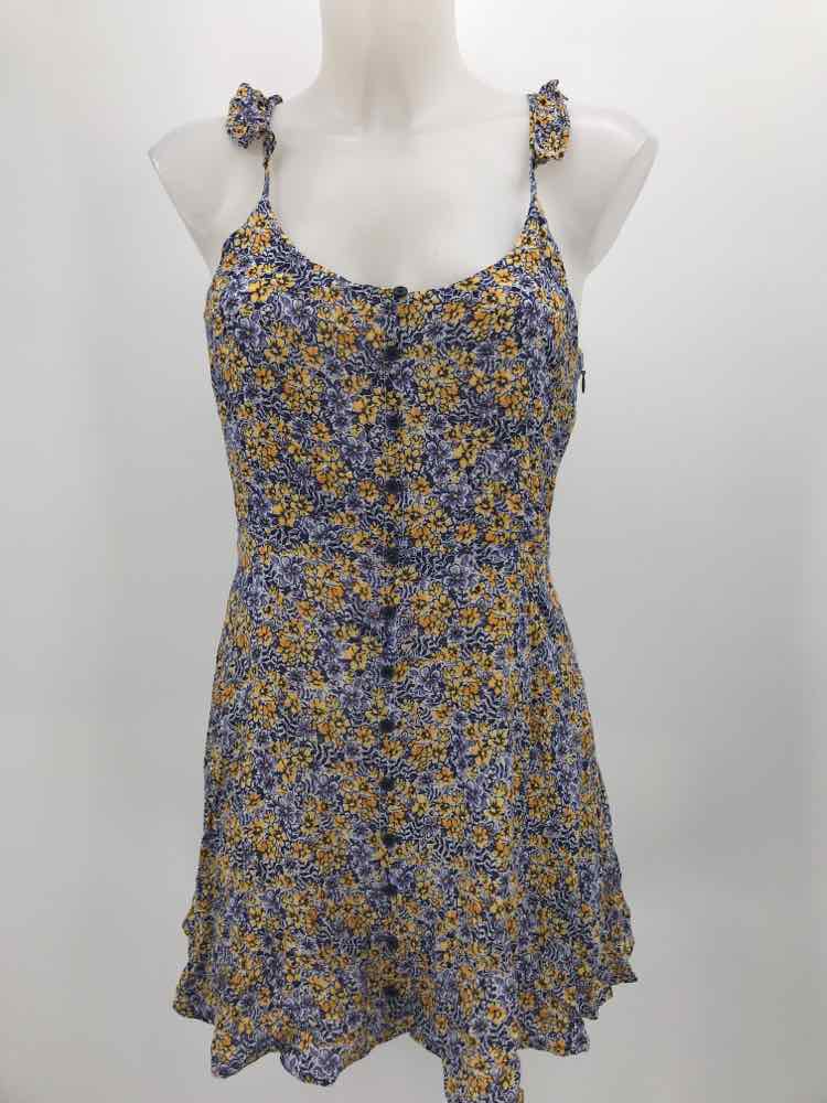 Cupcakes & Cartwheels Navy Size 2 Floral Short Sleeveless Dress