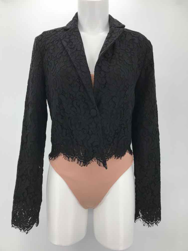 Cupcakes & Cashmere Black Size 8 Lace Cropped Blazer