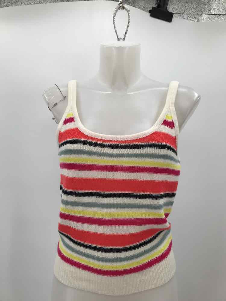 Cupcakes & Cashmere White Size XS Multicolor Stripe Knit Tank