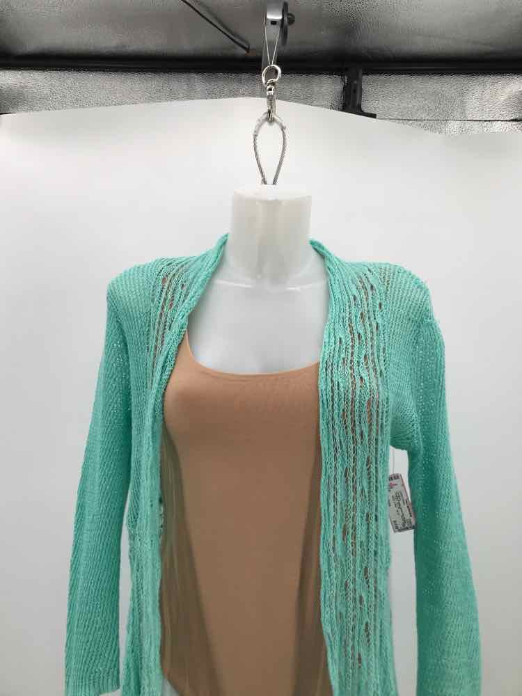 Cynthia Rowley Green Size Medium Open Knit Cardigan