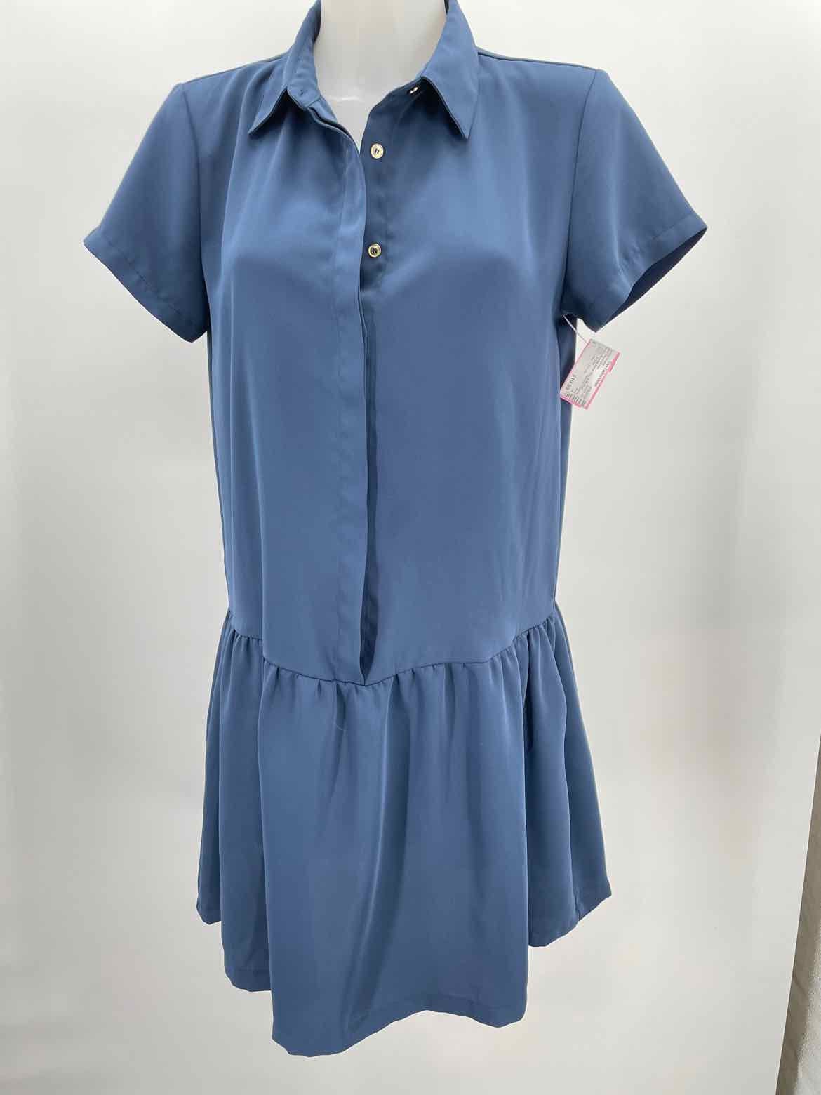 Cynthia Rowley Navy Size 6 Button Down Knee Length Short Sleeve Dress