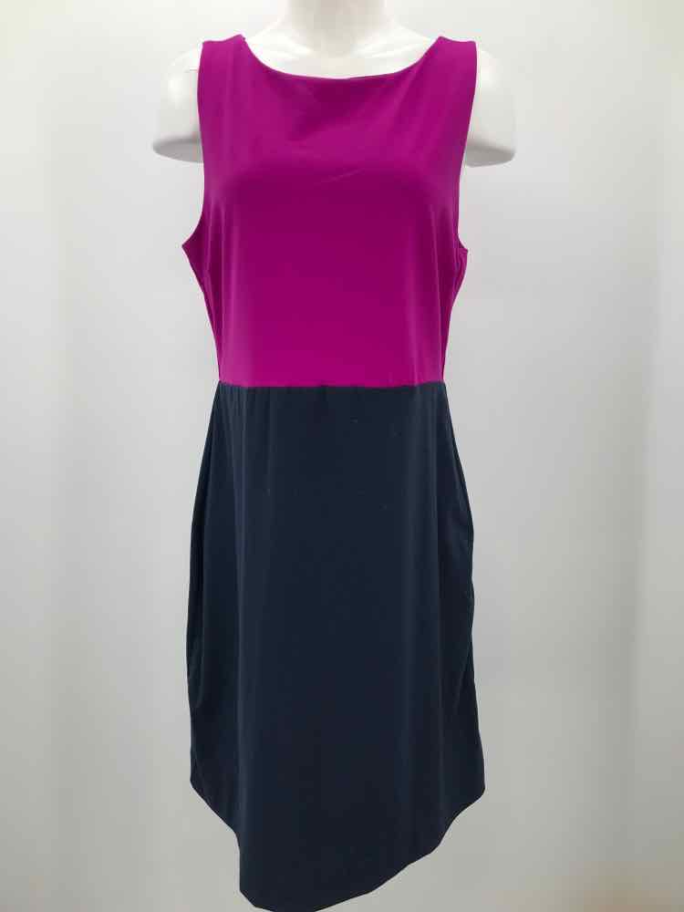 Cynthia Rowley Navy Size XL Colorblock Knee Length Sleeveless Dress