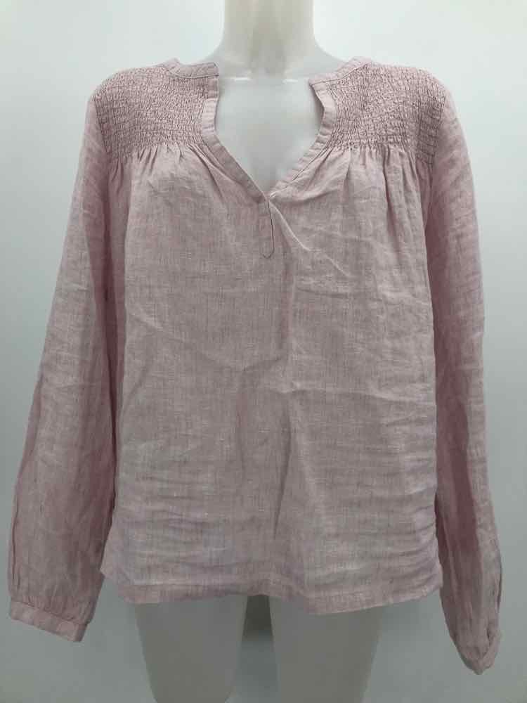 Cynthia Rowley Purple Size Large Linen Long Sleeve Blouse