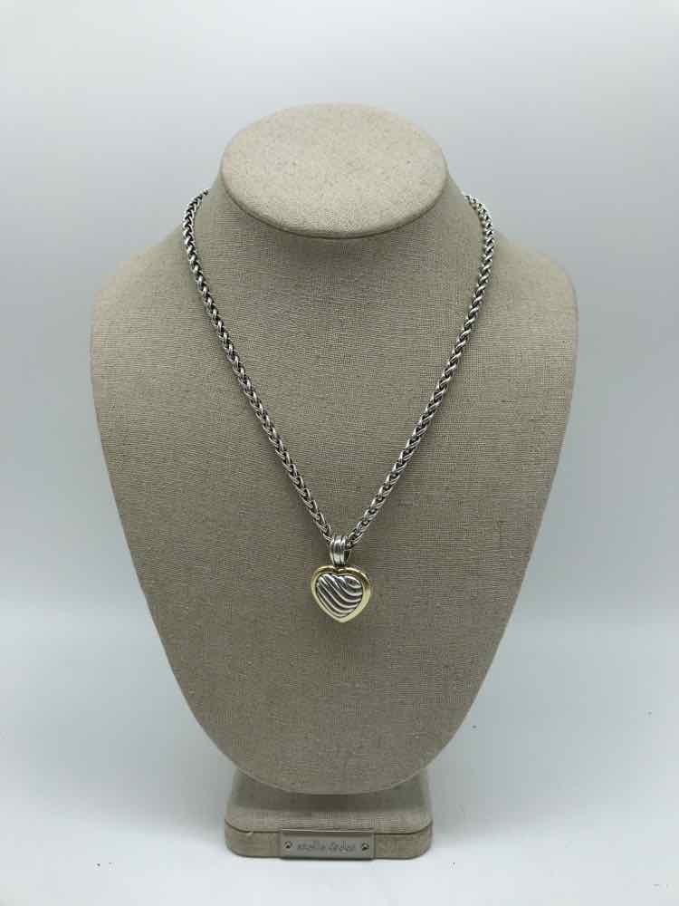 David Yurman 925 Silver & 18 Kt Locket Pendant Necklace