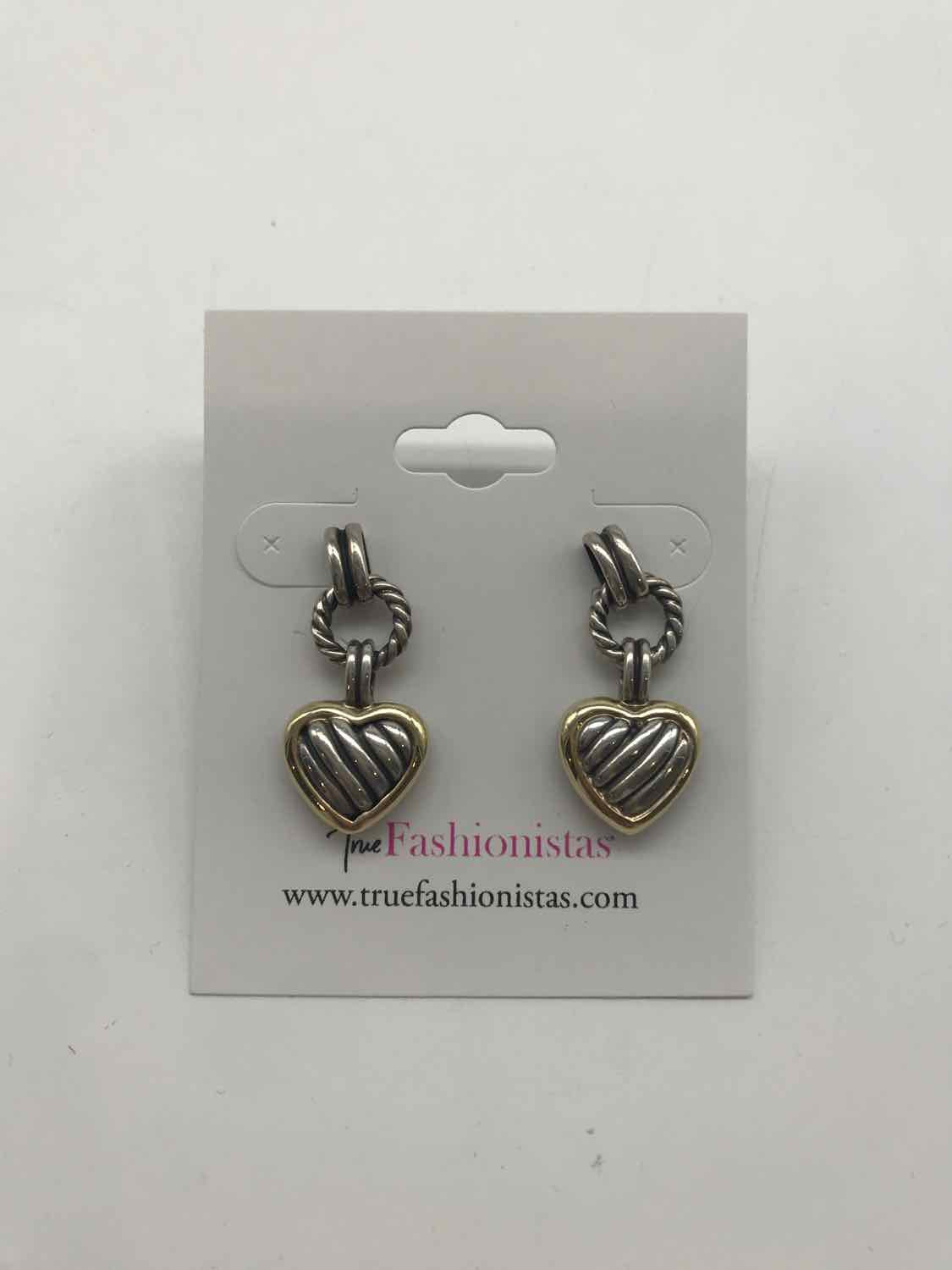 David Yurman 925 Silver Heart Drop Earrings