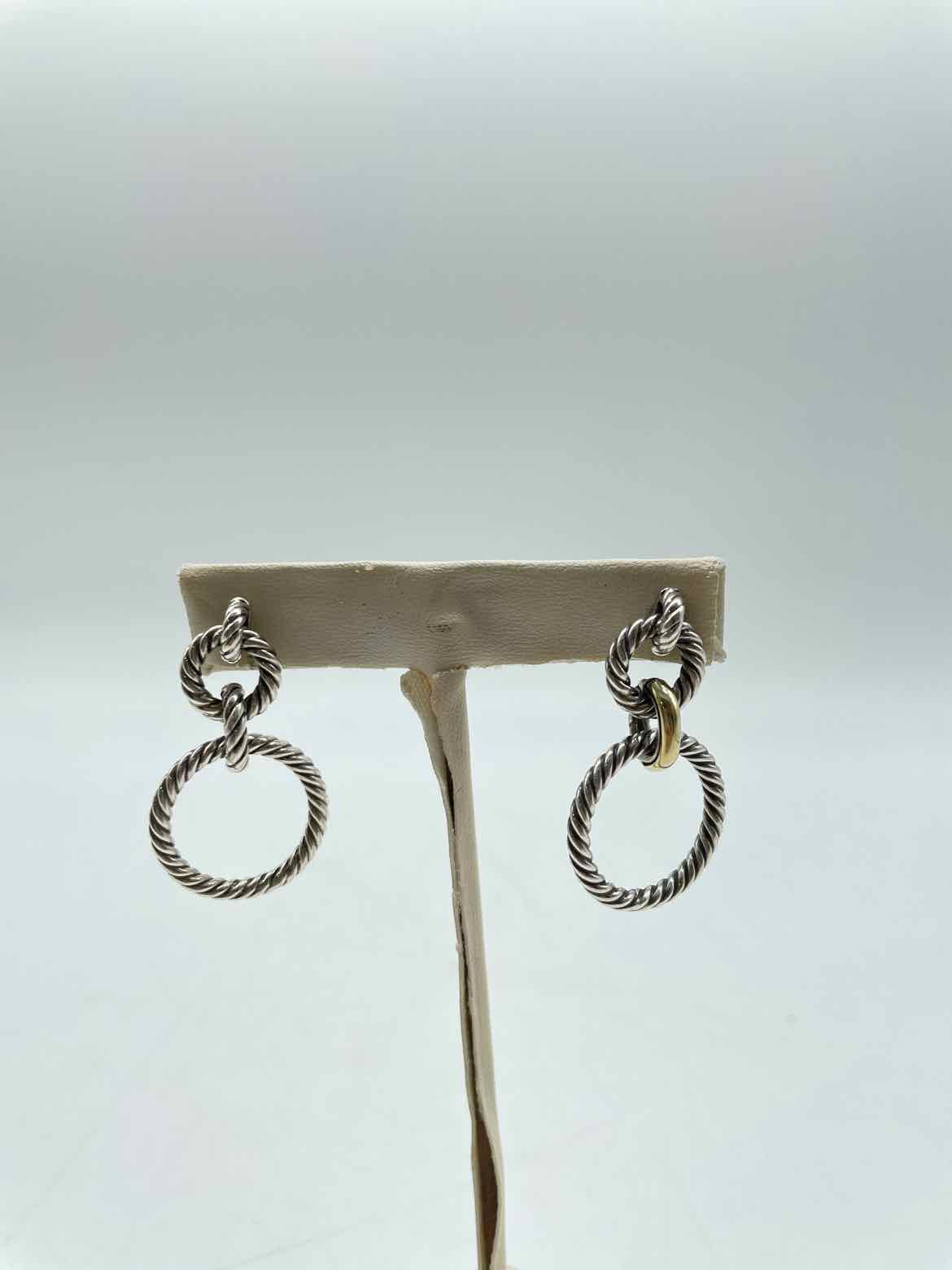 David Yurman Silver Double Hoop Earring