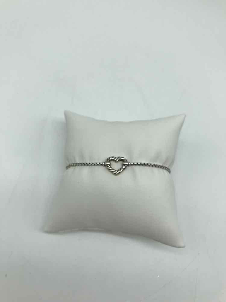 David Yurman Silver Heart Rope Bracelet