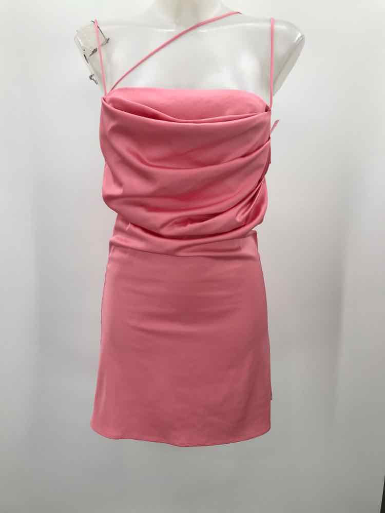 De La Vali Pink Size 10 Ruched Short Sleeveless Dress