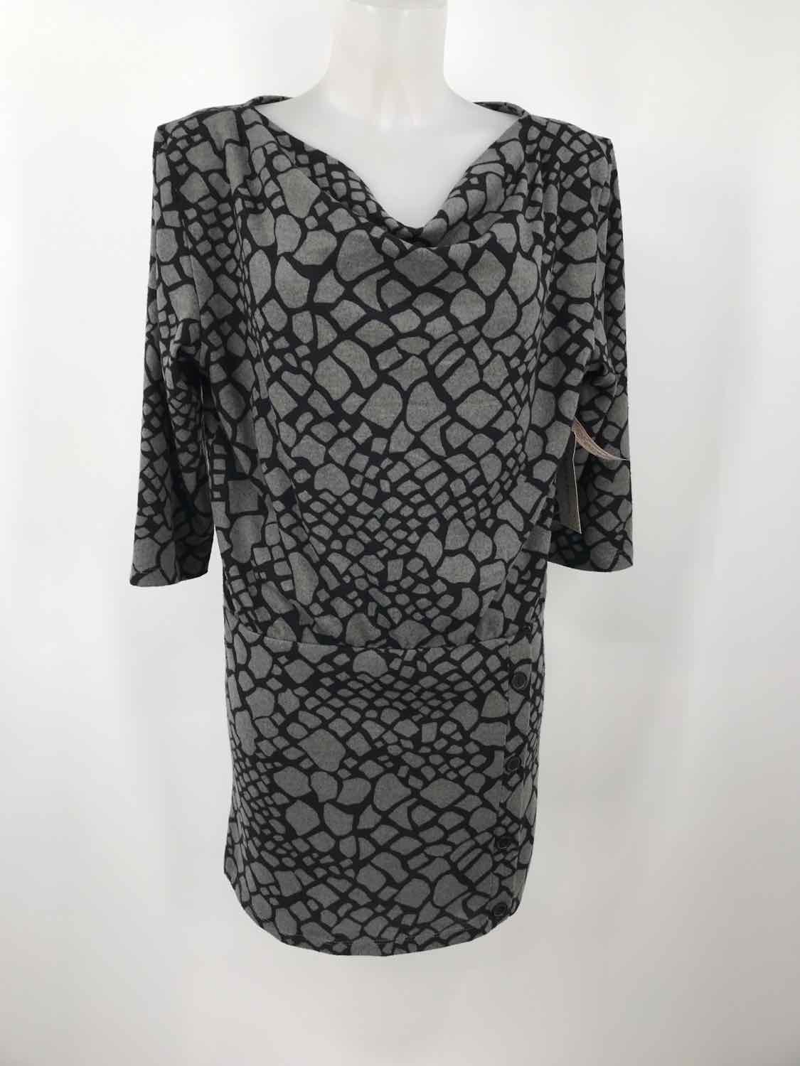 Derek Heart Grey Size Large Printed Short Knit Dress