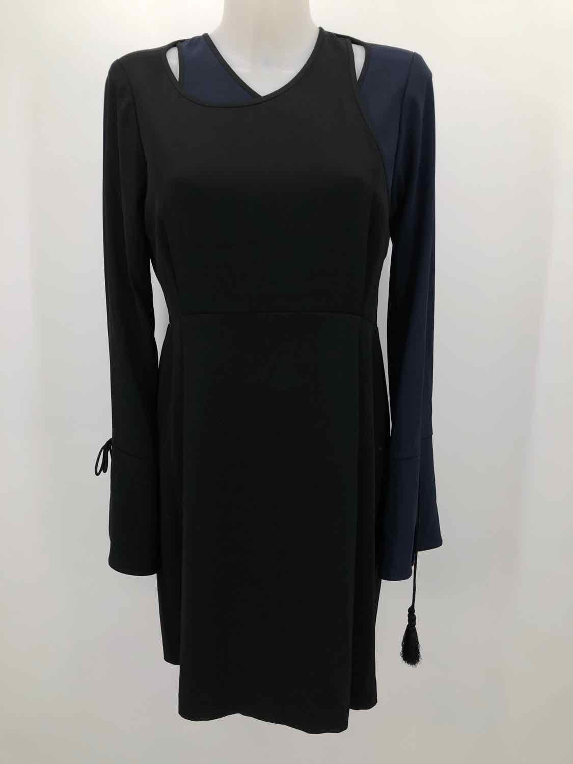 Derek Lam 10 Crosby Black Size 10 Two-Tone Bell Sleeve Dress