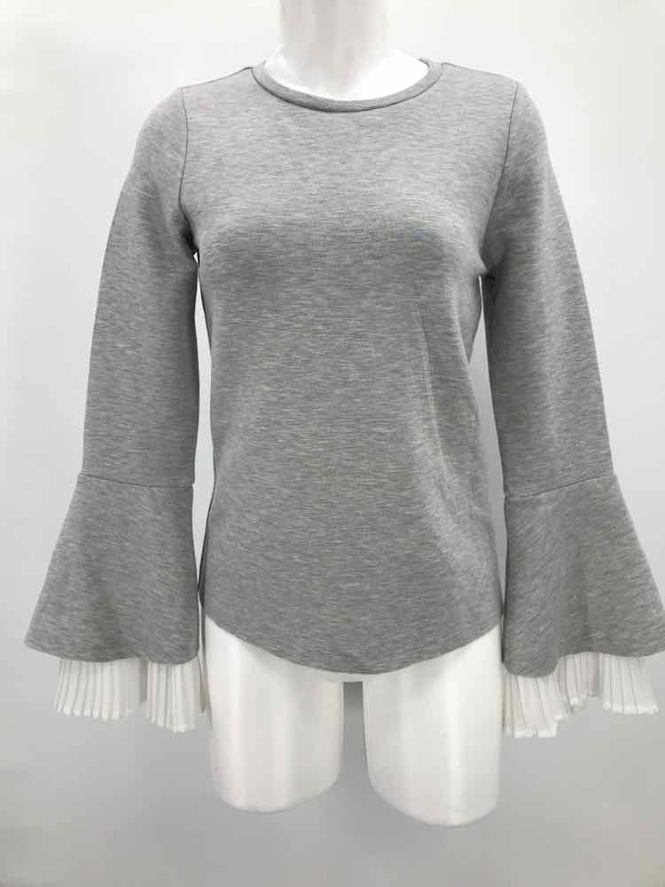 DH New York Grey Size XS Pleated Long Sleeve Blouse