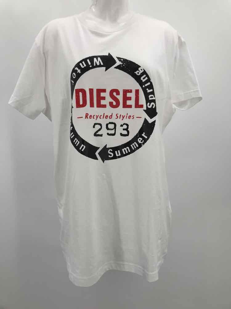 Diesel White Size XL Graphic T-shirt