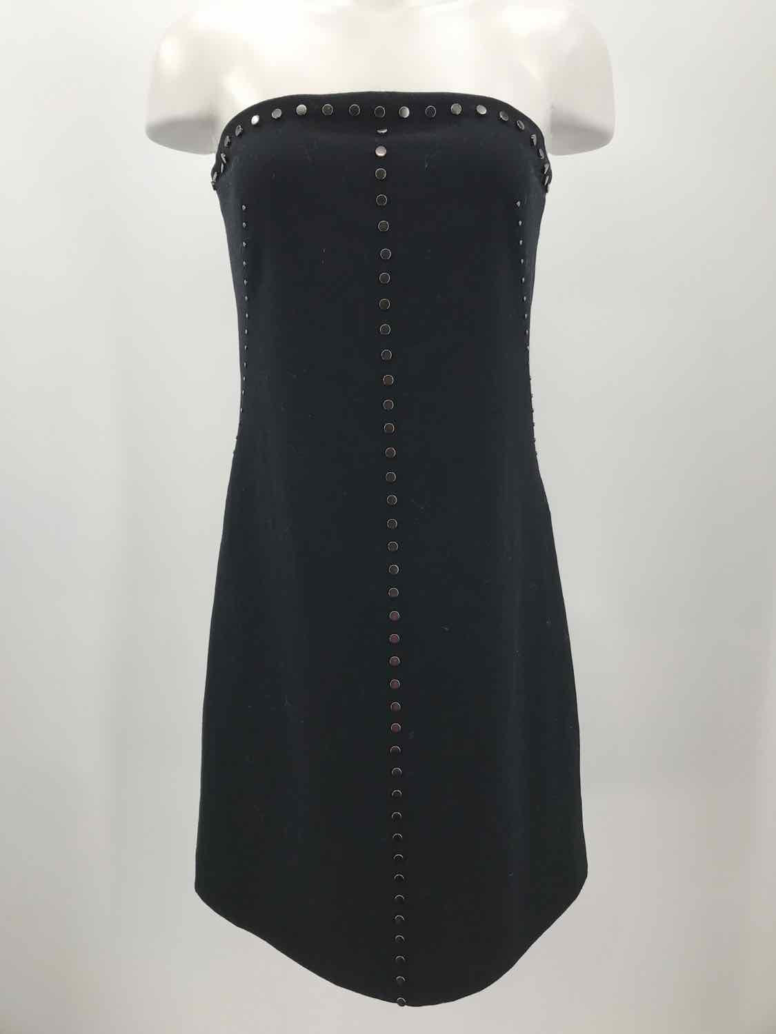 DKNY Black Size 4 Studded Sheath Short Strapless Dress