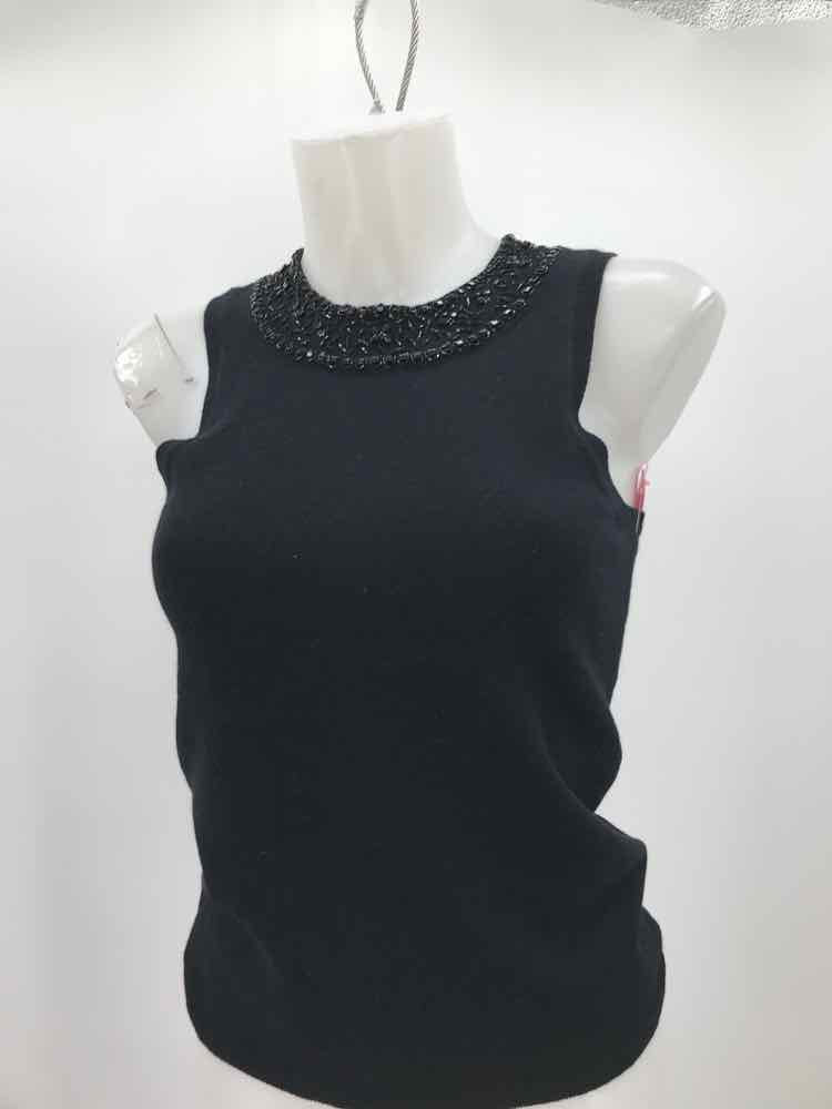 DKNY Black Size Small P Beaded Sleeveless Top