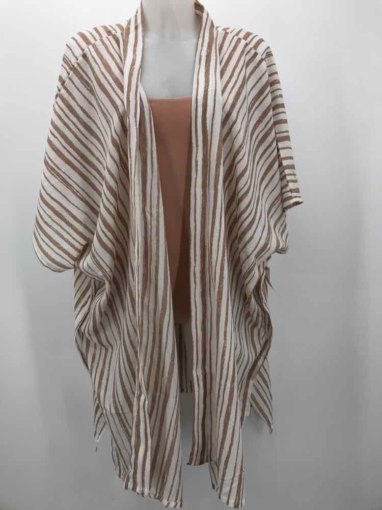 Do Everything In Love Tan Size One Size Polyester Stripe Cardigan