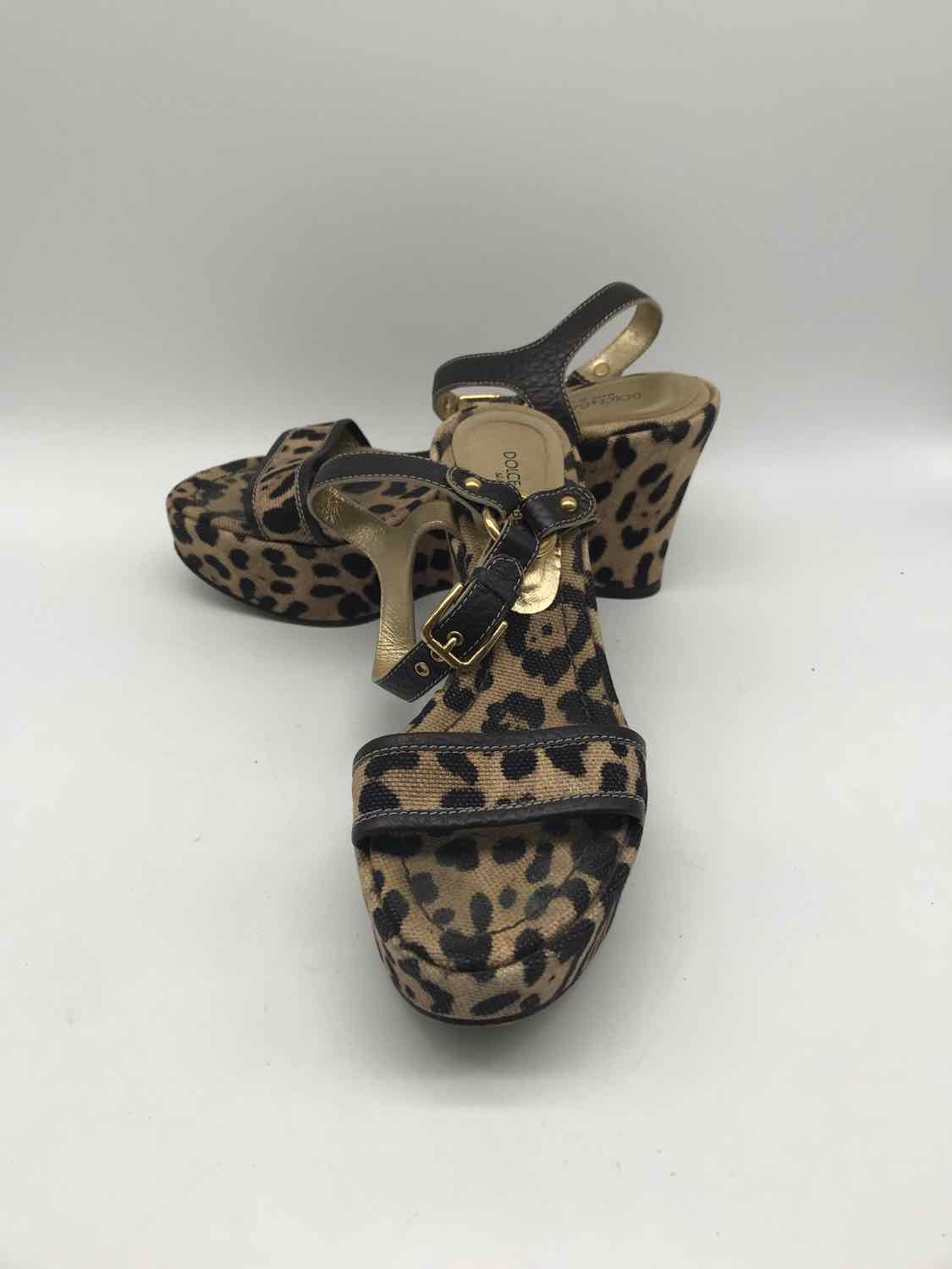 Dolce & Gabbana Brown Size 7.5 Leopard Strappy Sandals