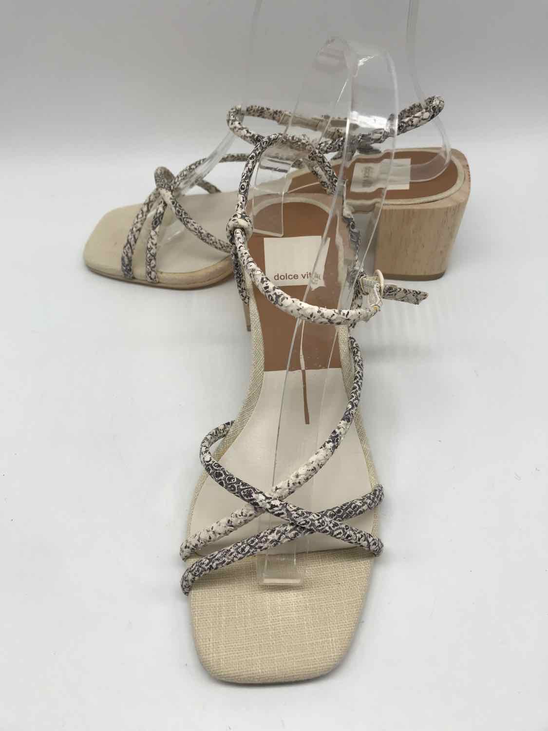 Dolce Vita Ivory Size 6 Snake Grain Block Heel Heels