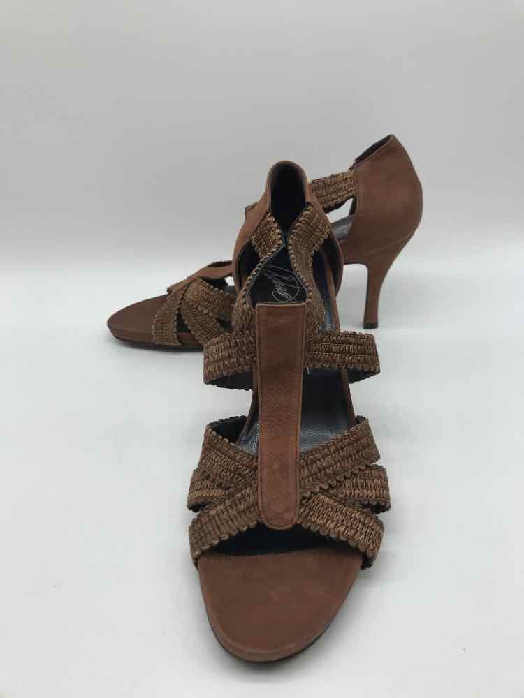 Donald J Pliner Brown Size 8 Caged Strappy Heel