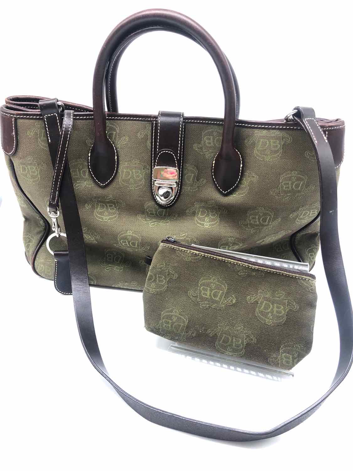 Dooney & Bourke Green Monogram Shoulder Bag Fabric Shoulder Bag