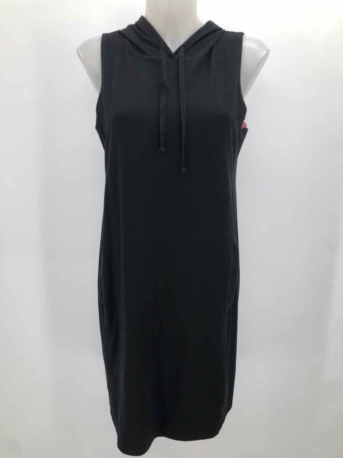 Eileen Fisher Black Size Small P Hooded Knee Length Sleeveless Dress