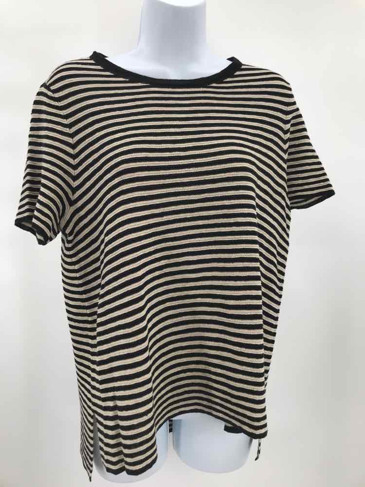 Eileen Fisher Black Size Small P Stripe Blouse