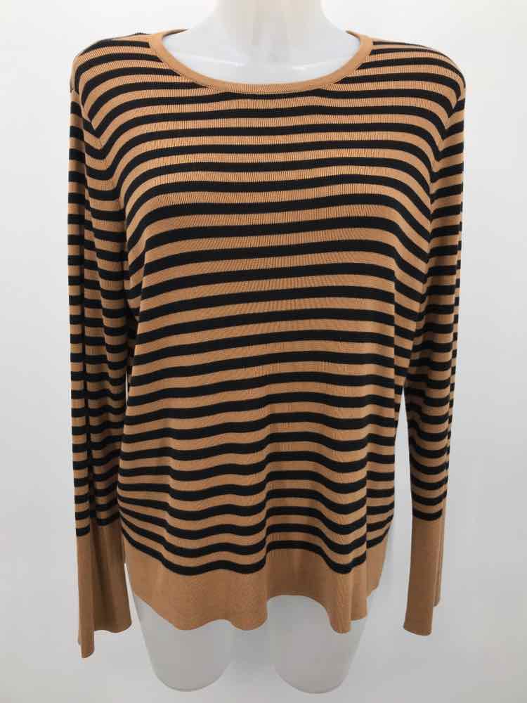 Eileen Fisher Brown Size Large Stripe Sweater