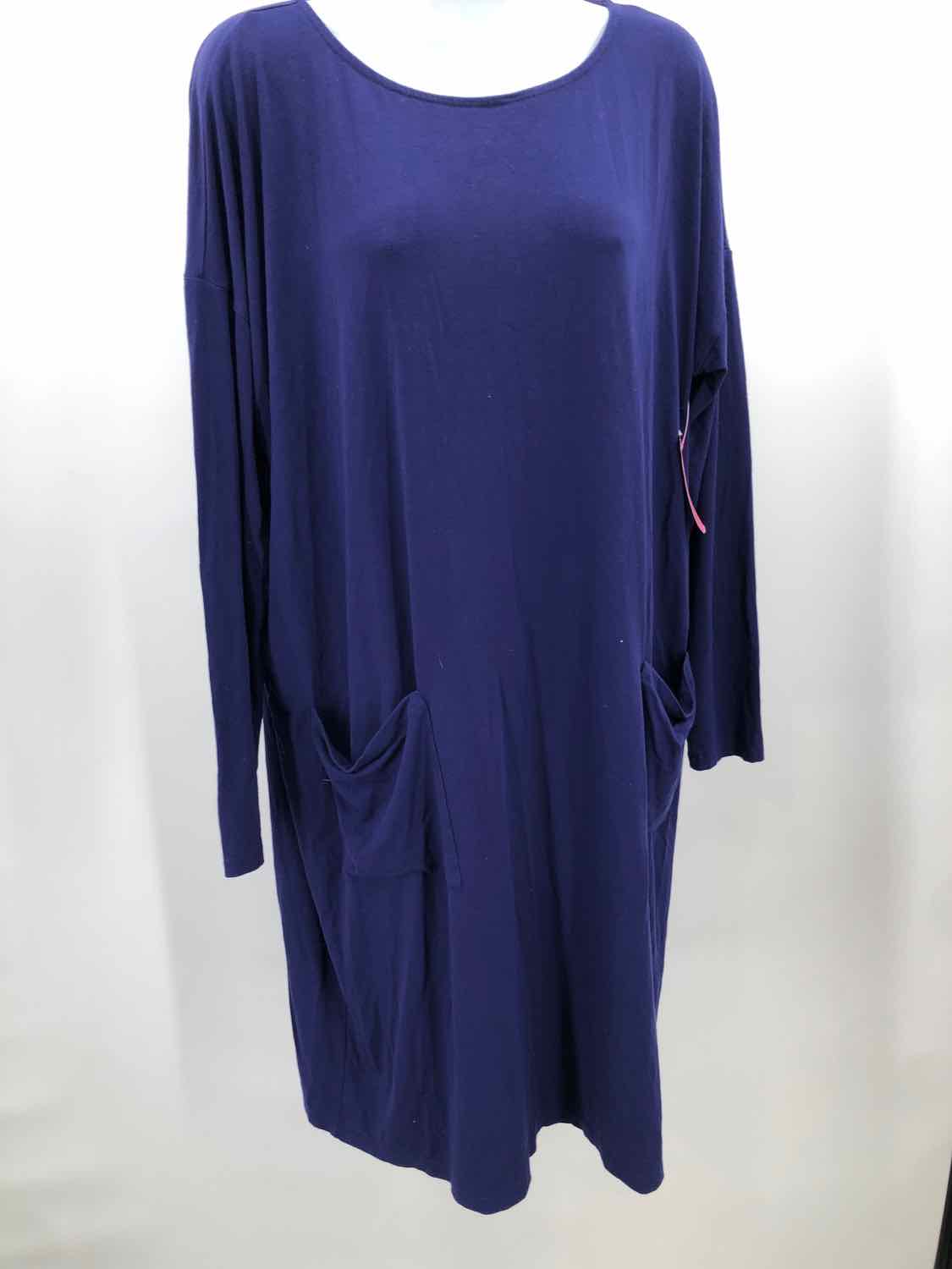 Eileen Fisher Purple Size Large Midi Long Sleeve Dress