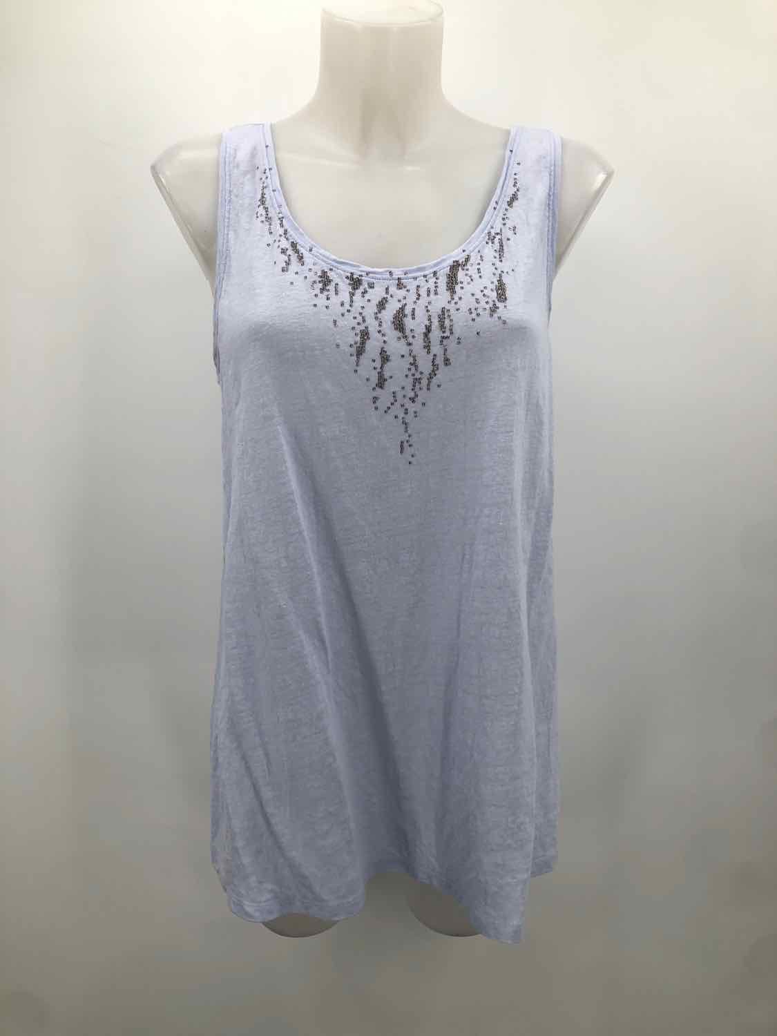 Eileen Fisher Purple Size Medium Beaded Linen Tank Top