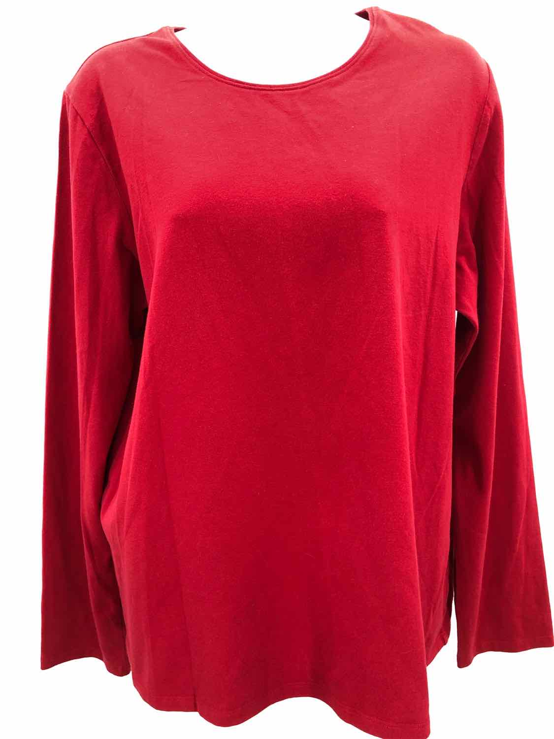 Eileen Fisher Red Size Large Long Sleeve T-shirt