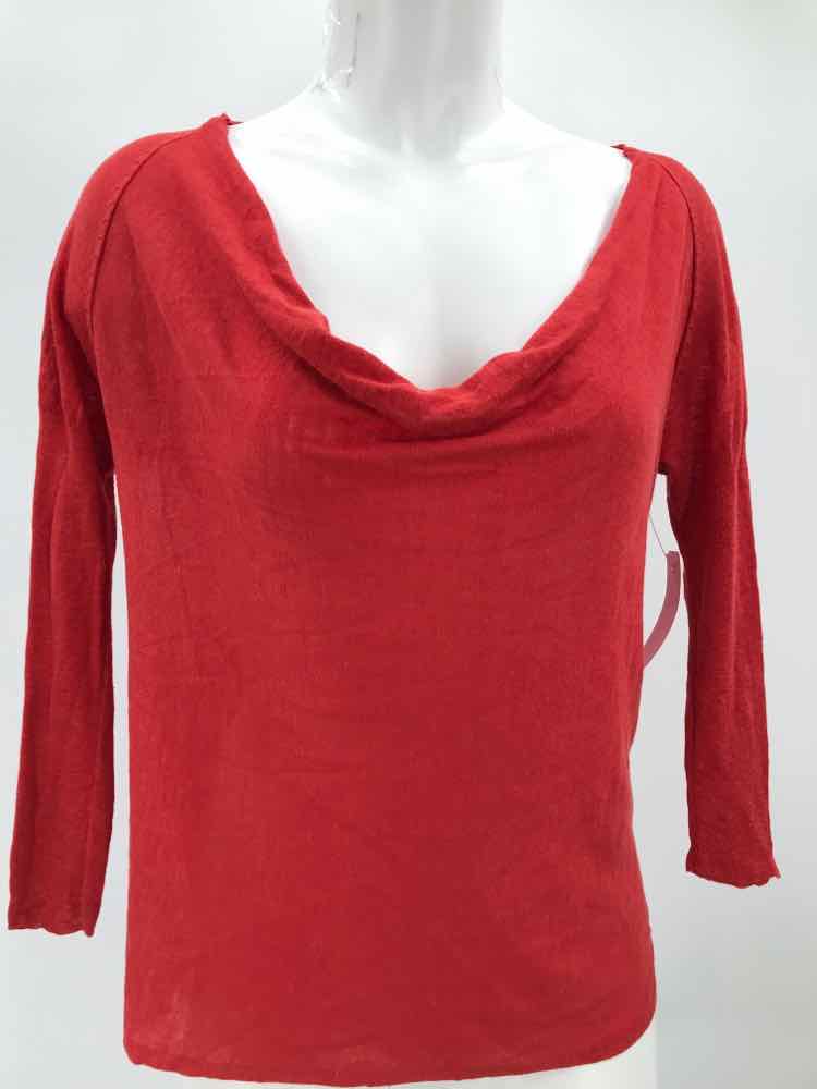 Eileen Fisher Red Size Small P Long Sleeve Knit Top