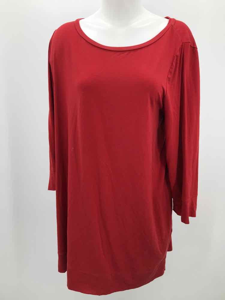 Eileen Fisher Red Size XL Long Sleeve Short Shirt Dress