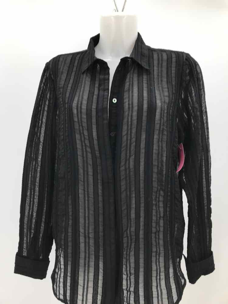 Elaine Kim Black Size Medium Textured Button Down