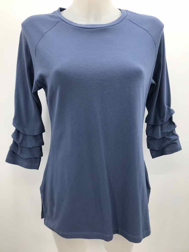 Eli Blue Size Small Long Sleeve Blouse