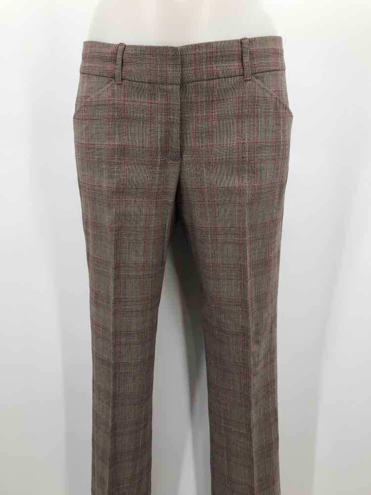 Elie Tahari Grey Size 4 Plaid Dress Pants