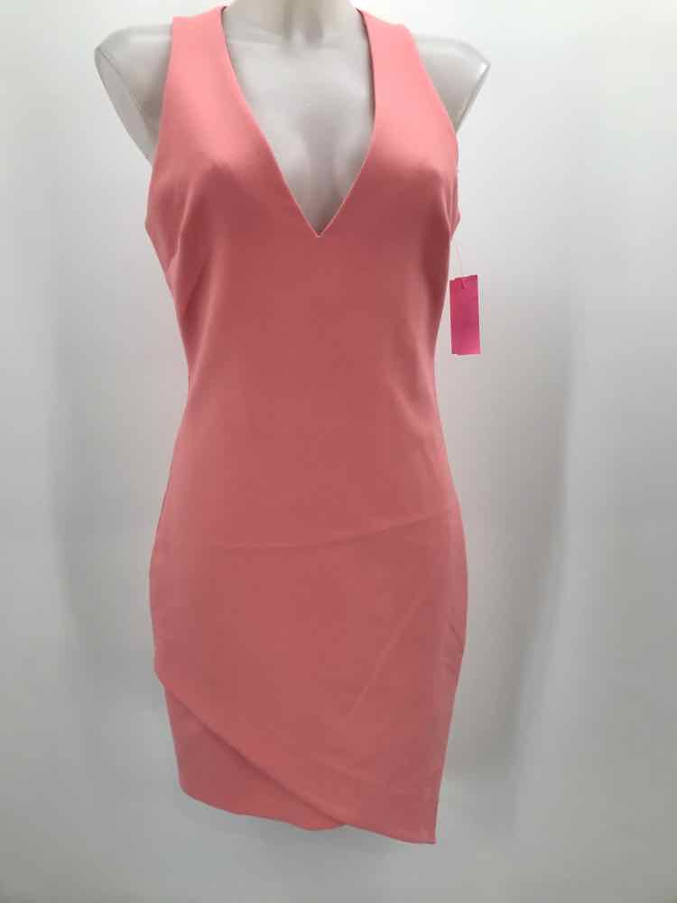 Elizabeth and James Pink Size 8 Plunge Asymmetrical Midi Sleeveless Dress