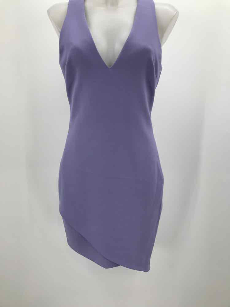 Elizabeth and James Purple Size 8 Asymmetrical Plunge Midi Sleeveless Dress