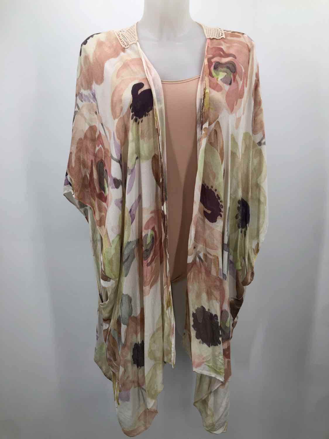 Elizabeth Gillett Tan Size One Size Printed Shawl