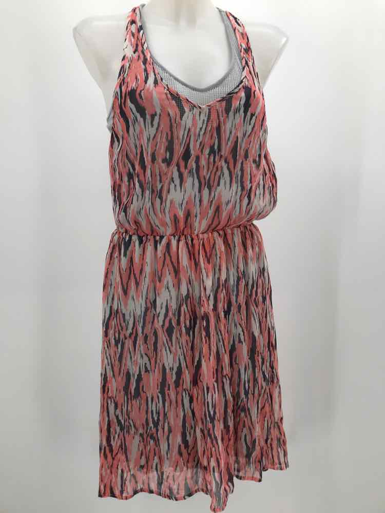 Ella Moss Orange Size Small Printed Hi-Low Sleeveless Dress