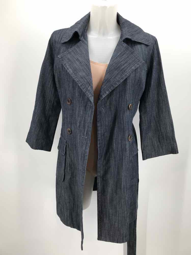 Ellavie Blue Size 6 Denim Dark Wash Overcoat