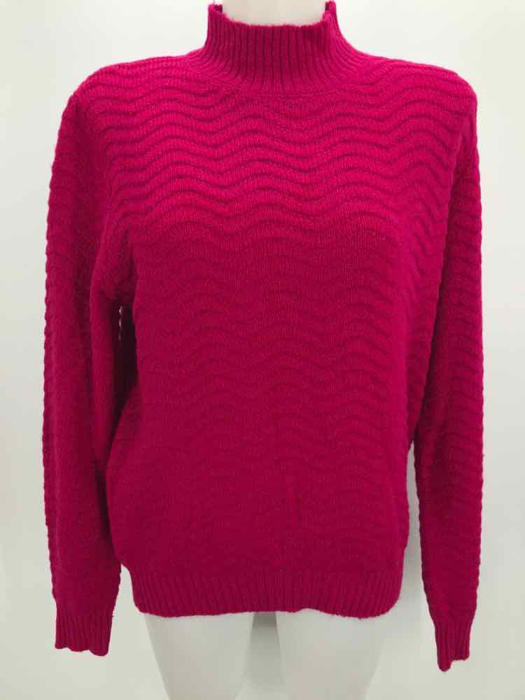 Elodie Pink Size Large Turtleneck Textured Sweater