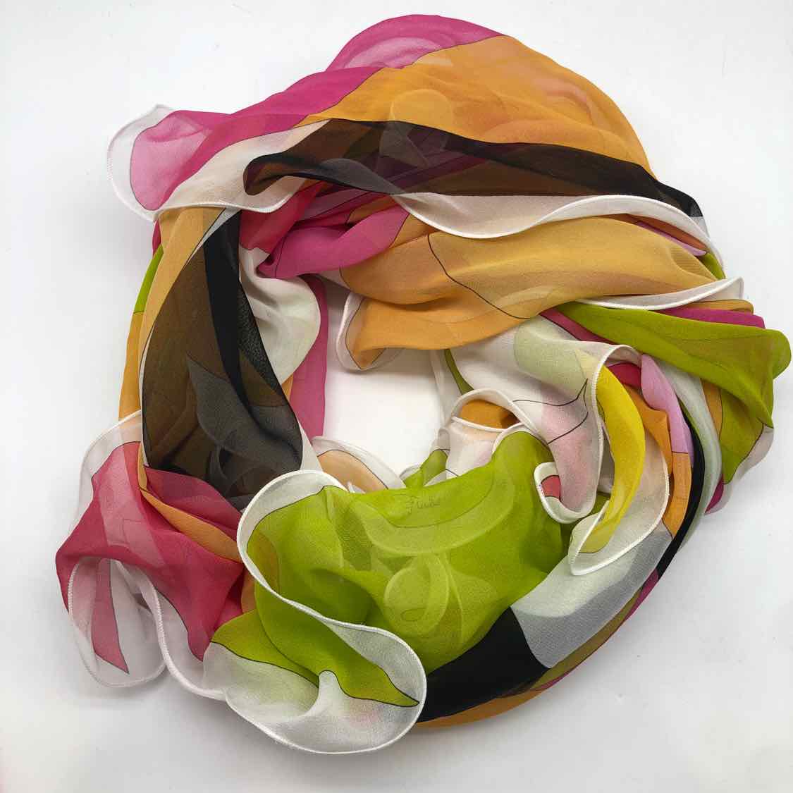 Emilio Pucci Green Printed Wavy Scarves