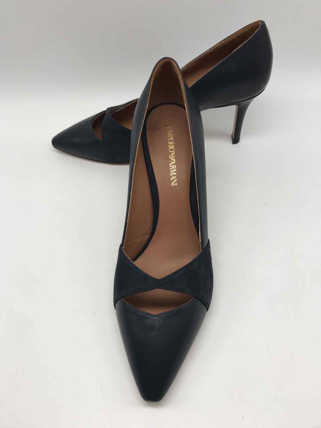 Emporio Armani Black Size 10 Pointed Toe Heels