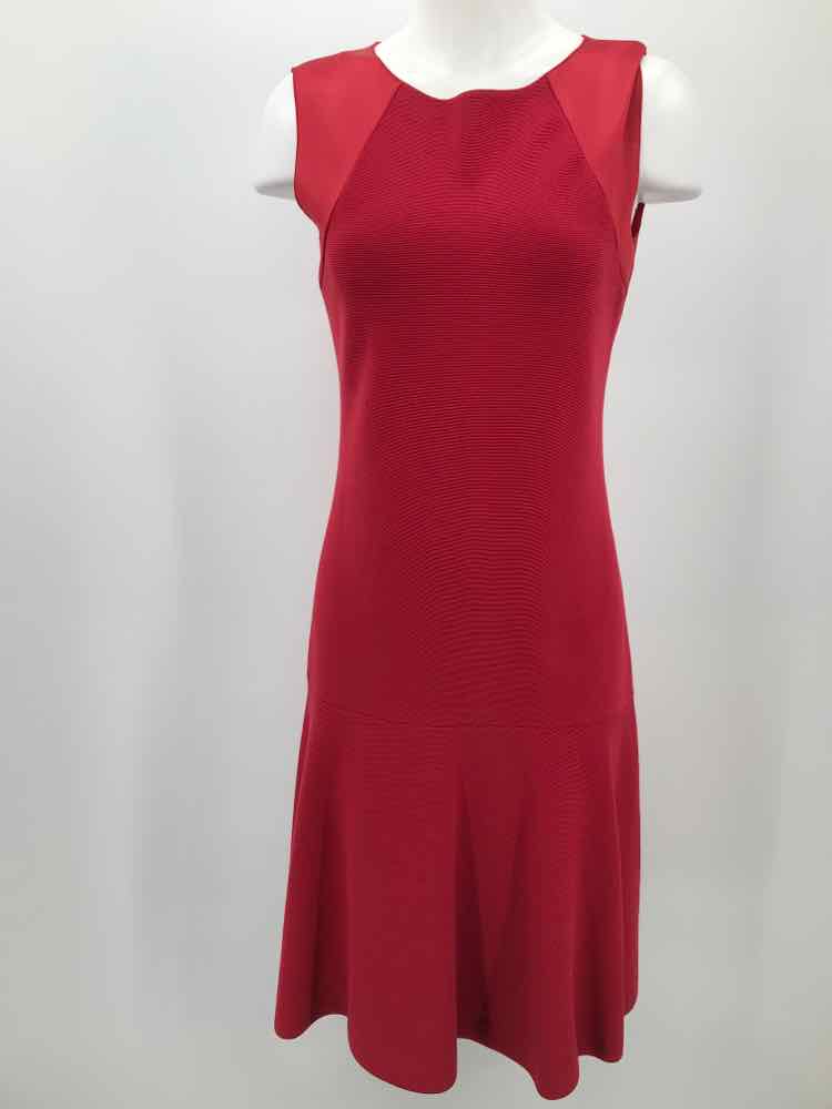 Emporio Armani Red Size 8 Midi Sleeveless Dress