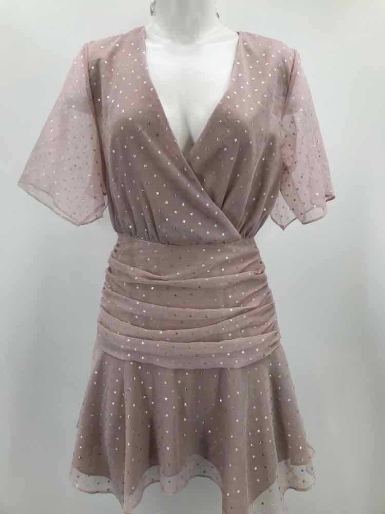 Endless Rose Pink Size XS Stars Draped Short Short Sleeve Dress